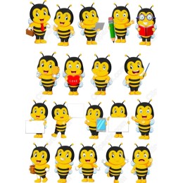 Playful Bee Characters Collection