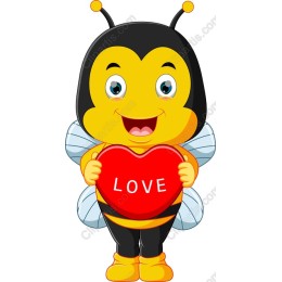 Cute Bee with Love Heart