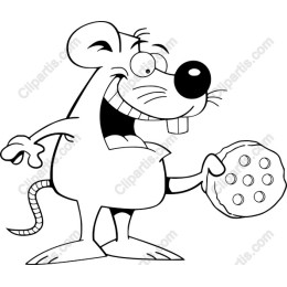 Cheerful Cartoon Mouse with Cookie