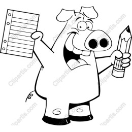 Cheerful Cartoon Pig