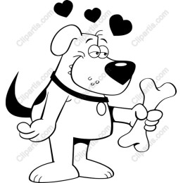 Charming Dog with Bone