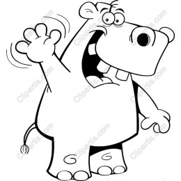 Cheerful Cartoon Hippo