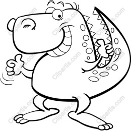 Cheerful Cartoon T-Rex Dinosaur
