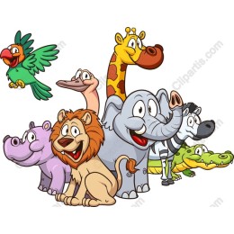 Vibrant Cartoon Zoo Animal Bundle