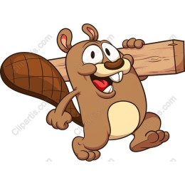 Cheerful Cartoon Beaver