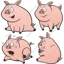 Playful Cartoon Pig Set