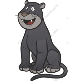 Playful Cartoon Black Panther