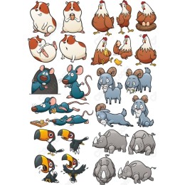 Farm Animal Set - Whimsical Illustrated Bundle
