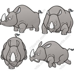 Whimsical Rhinoceros Set