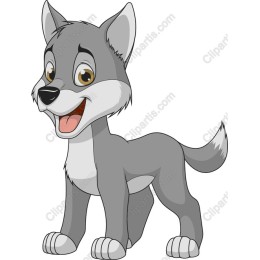 Cheerful Cartoon Wolf