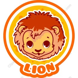 Cute Cartoon Lion Head
