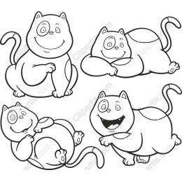 Playful Cartoon Cat Collection