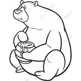 Charming Bear with Honey Pot