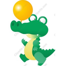 Cheerful Crocodile with Balloon