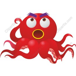 Cheerful Red Octopus