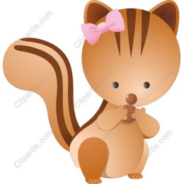 Cute Squirrel with Cookie and Bow