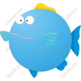 Cheerful Round Blue Fish