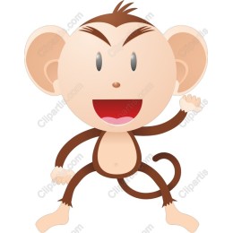 Cheerful Cartoon Monkey