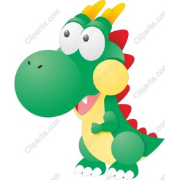 Cute Green Dragon Cartoon