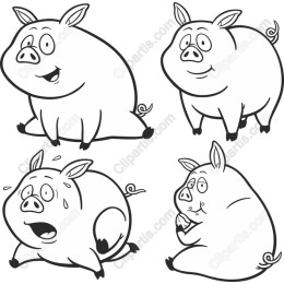 Cute Cartoon Pig Set