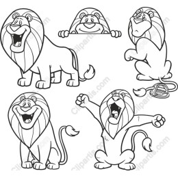 Playful Cartoon Lion Pack