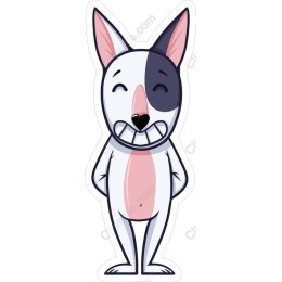 Cute Cartoon Bull Terrier