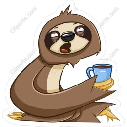 Lazy Sloth with Coffee