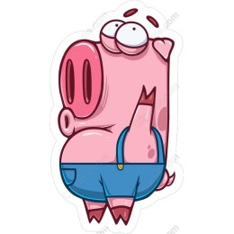 Cheerful Cartoon Pig