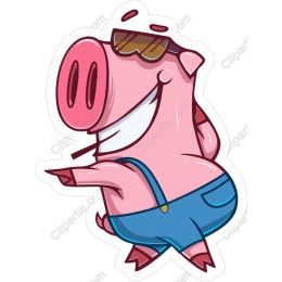 Playful Cartoon Pig