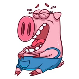 Joyful Cartoon Pig
