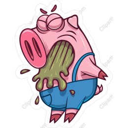 Playful Cartoon Pig with Goo