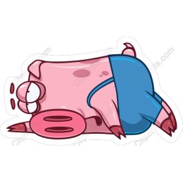 Lazy Cartoon Pig