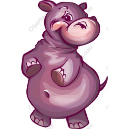 Charming Cartoon Hippo