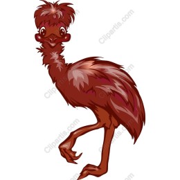 Whimsical Cartoon Ostrich Drawing