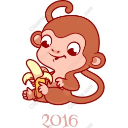 Playful Monkey with Banana