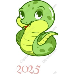 Cute Green Snake for 2025 Celebrations