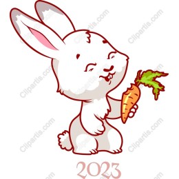 Cheerful Rabbit with Carrot