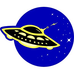 Vibrant UFO with Cosmic Background