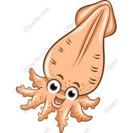 Cheerful Cartoon Squid