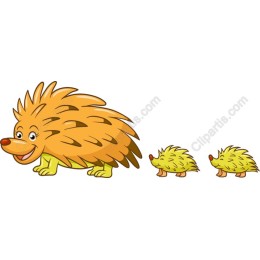Cheerful Hedgehog Family
