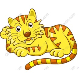 Playful Yellow Tiger Cartoon