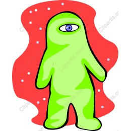 One-Eyed Green Character