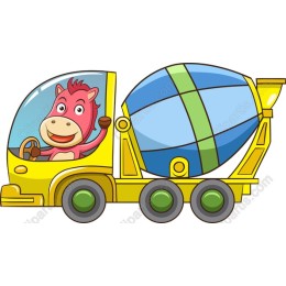 Playful Pink Horse Cement Mixer