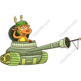 Cheerful Deer in Tank