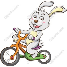 Cheerful Bunny Riding Tricycle