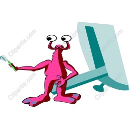 Playful Pink Alien Character