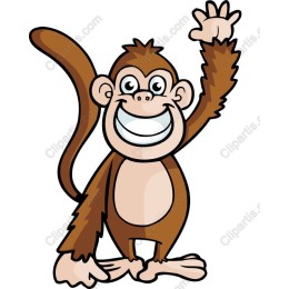 Cheerful Waving Monkey
