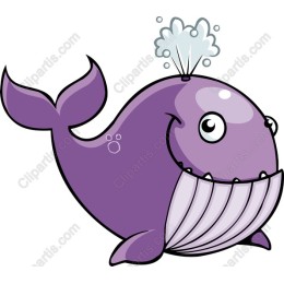 Whimsical Purple Whale Cartoon