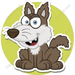 Cheerful Cartoon Wolf