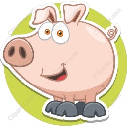 Adorable Cartoon Pig